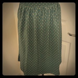 Mikarose turquoise and tan polka dots skirt